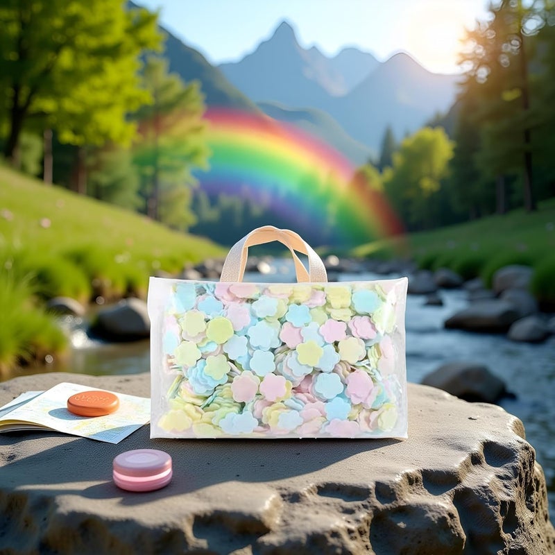 WaigN 1000 Sheets Colorful Portable Disposable Paper Soap Portable Travel Hiking Washing Hand Bath Toiletry Paper Sheets Confetti Women Kids Soap, Cleansers, Hand Wash - Image 3